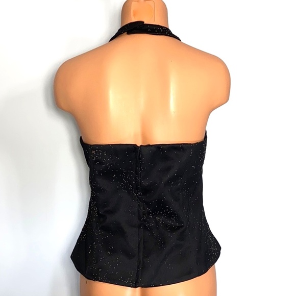 Crimson by Lawrence Kurtz Beaded Mesh Halter Top - Picture 7 of 10